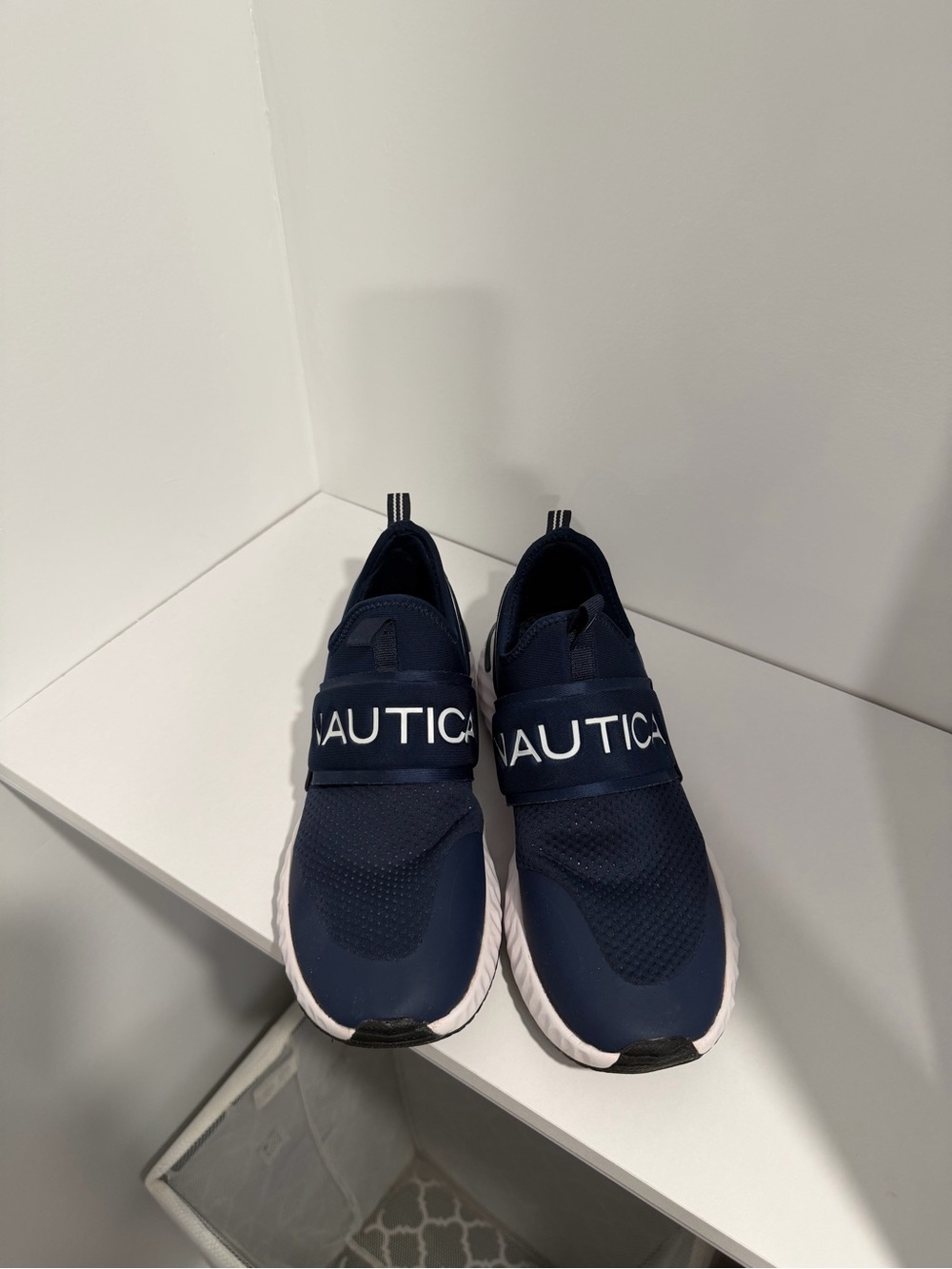 Men’s Nautica Navy and White Slip-On Athletic Sneakers - Picture 3 of 6